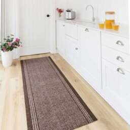 kukoon 3ft - 39ft Long Brown Hallway Runner Rug Stair Carpet Mat 60cm x 366cm