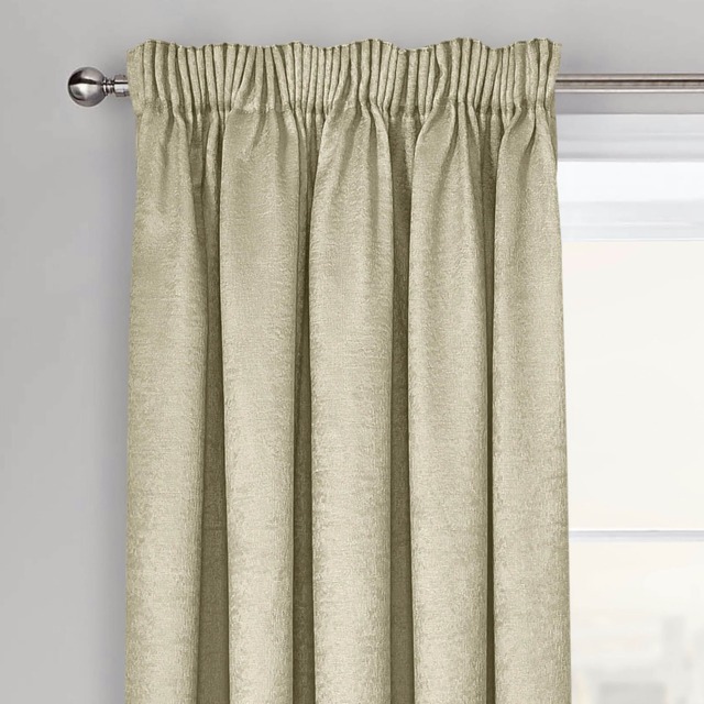 Velosso Westwood Dimout Pencil Pleat Curtains - 117cm x 137cm Cream Latte