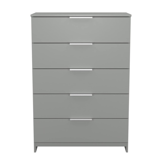 Dover 5 Drawer Chest of Drawers in Uniform Grey & Dusk Grey (Ready Assembled) Grey Uniform Grey & Dusk Grey