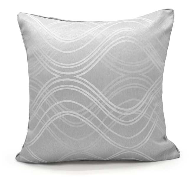 Modern Woven Spirals Design Cushion - 43cm x 43cm Grey Silver