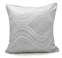 Modern Woven Spirals Design Cushion - 43cm x 43cm Grey Silver