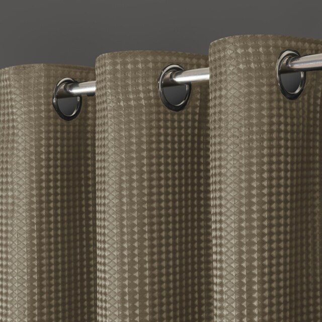 Velosso Waffle Jacquard Total Blackout Door Curtain Panel - 117cm x 213cm Cream Natural