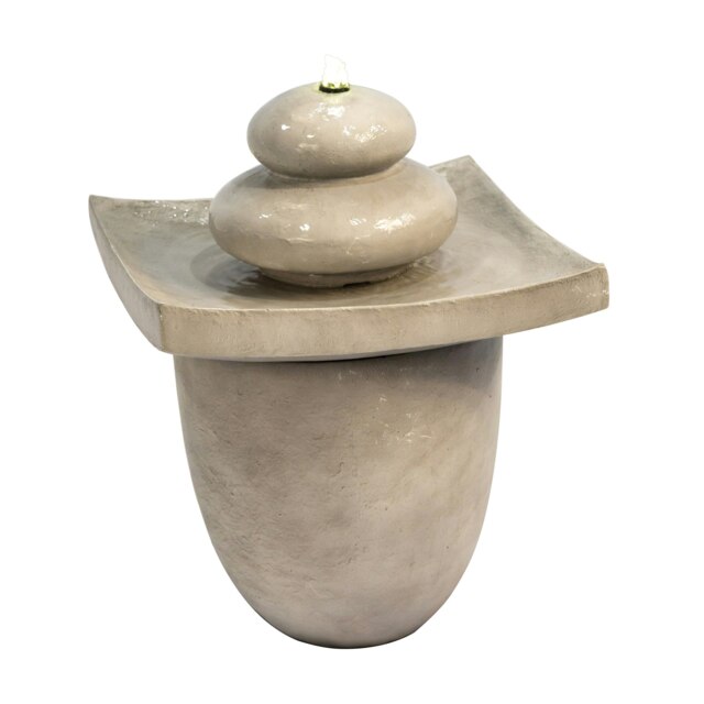 Teamson Home Modern Zen Outdoor Water Fountain, Gray