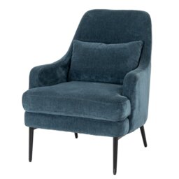 Avaris Wingback Occasional Armchair - Metal - L81 x W72 x H87 cm - Blue