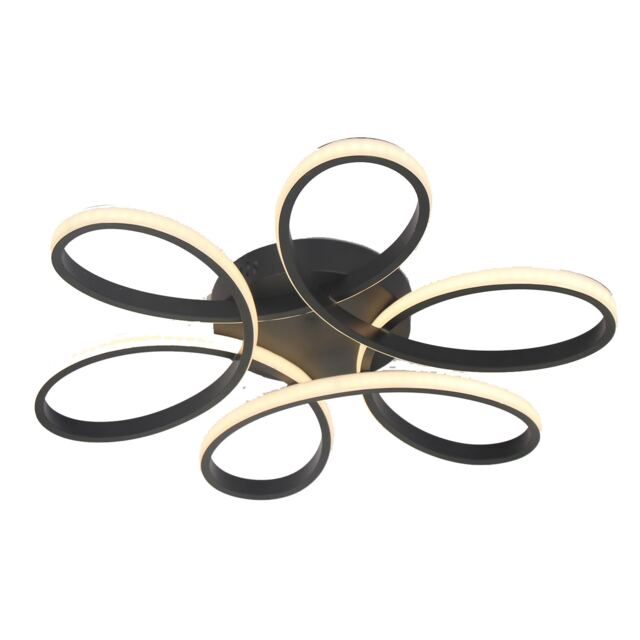 Ceiling Light LED Semi Flush Ceiling Fixture Black 74cm 3 Color Lights
