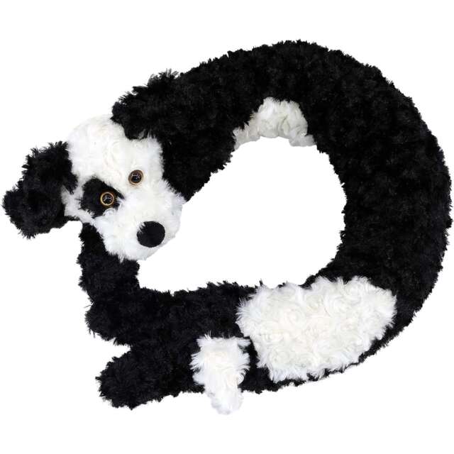 GEEZY Novelty Black and White Dog Plush Draught Excluder 81x9cm