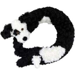 GEEZY Novelty Black and White Dog Plush Draught Excluder 81x9cm