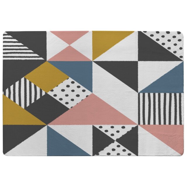 Coloured Geometric Pattern Rug Multi