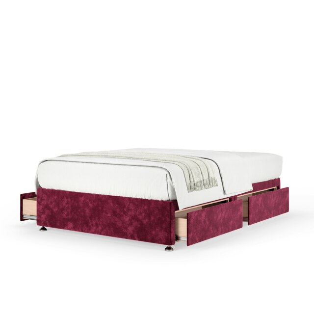 Ortho Classic Orthopaedic Aubergine Chenille 4 Drawer Divan Set King Size