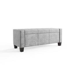 Verona Ottoman Storage Bench Grey Crushed Velvet