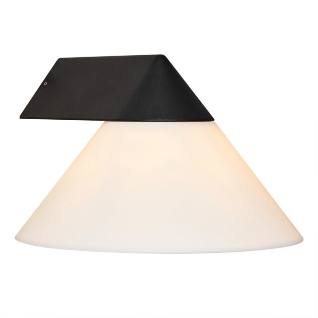Nordlux Linas Outdoor Wall Light Black Aluminium Solar E27 Sensor Weatherproof - Mains Powered, IP54 Black Black