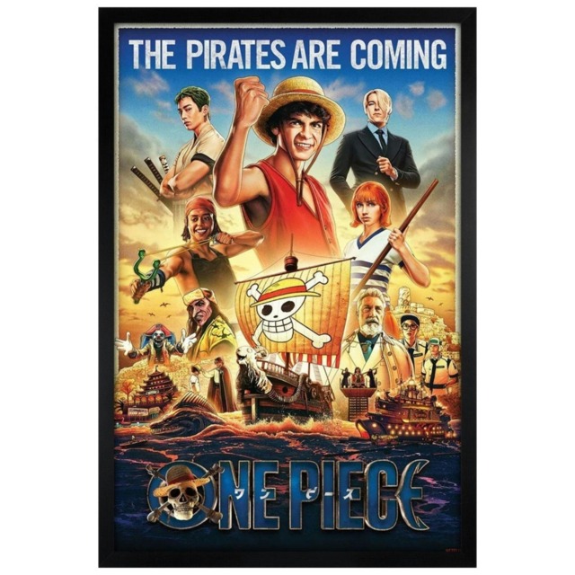 Black Wooden Framed One Piece Live Action (Pirates Incoming) Maxi Poster Multi