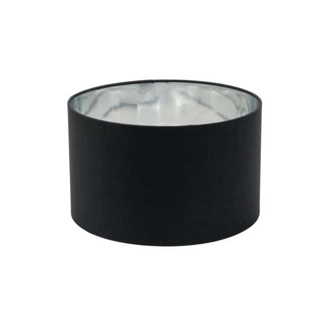 ValueLights Reni Small Black Fabric Chrome Shade and Bulb