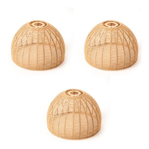 Wicker Ceiling Light Shade Pendant 29cm Brown 3 - Wicker 3 Pack 3