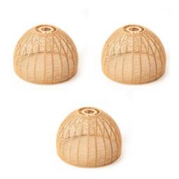 Wicker Ceiling Light Shade Pendant 29cm Brown 3 - Wicker 3 Pack 3