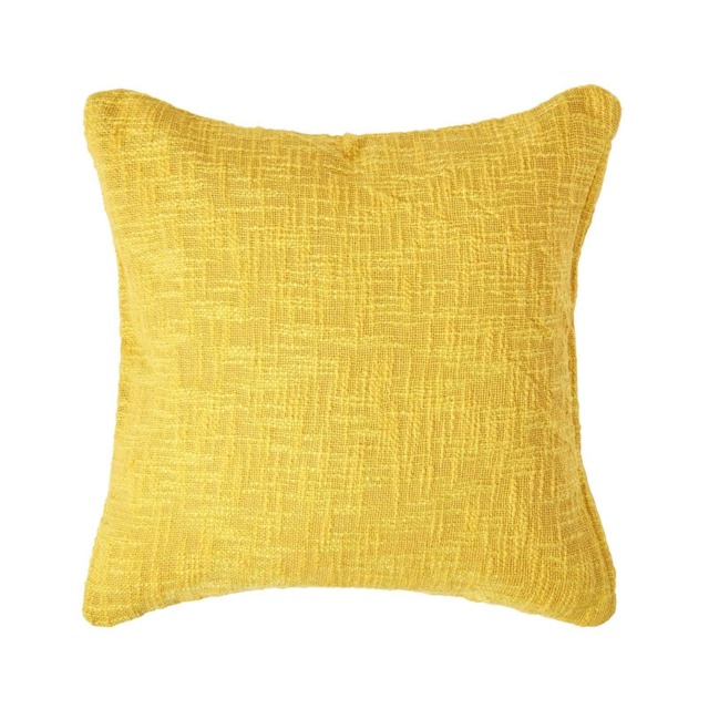 Homescapes Nirvana Cotton Yellow Cushion Cover - 60 x 60 cm Yellow Yellow 60 x 60 cm