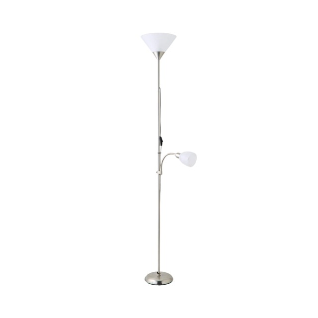 ValueLights Mozz Brushed Chrome Mother and Child Floor Lamp Chrome