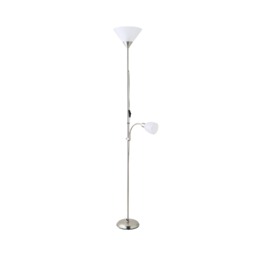 ValueLights Mozz Brushed Chrome Mother and Child Floor Lamp Chrome