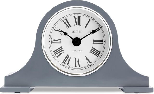 Acctim Harston Napoleon Mantel Clock Quartz Glass Lens Aston Grey