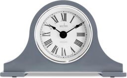 Acctim Harston Napoleon Mantel Clock Quartz Glass Lens Aston Grey