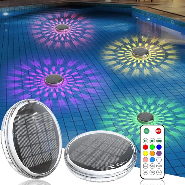 2PCS Solar Floating Pool Lights,Float Swimming Pool Lights,Solar Pool Light for Pool Party