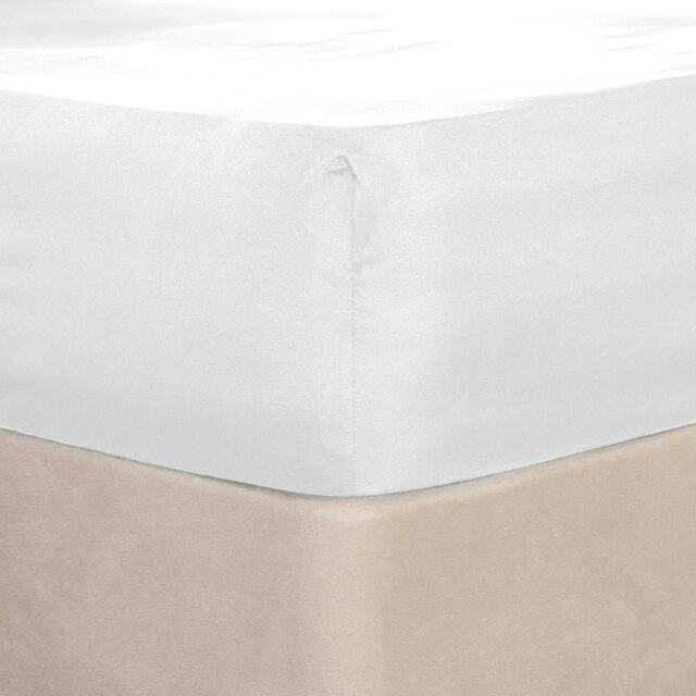 OHS Plain Fitted Bed 25cm Deep Elasticated Sheet, Single - White