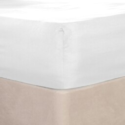OHS Plain Fitted Bed 25cm Deep Elasticated Sheet, Single - White