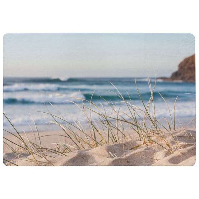 Dune Grass In Australia With Turquoise Surf Waves Of The Pacific Ocean Designer Rug Multi