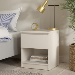 Naia Nightstand 1 Drawer Nightstand in Cashmere