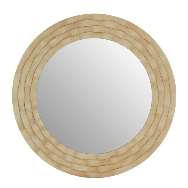 Orsina Antique Silver Wall Mirror, Round Wooden Frame Wall Mirror For Living Room & Hallway, Statement Mirror