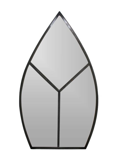 Leaf Arch Outdoor Mirror - Glass - L1.5 x W50 x H90 cm - Natural Black Black