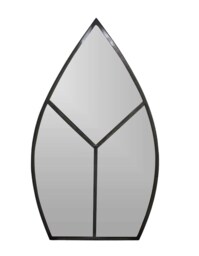 Leaf Arch Outdoor Mirror - Glass - L1.5 x W50 x H90 cm - Natural Black Black