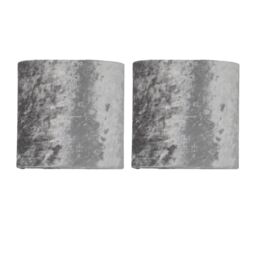 Set of 2 Grey Crushed Velvet 15.5cm Table Lamp Shades Grey Small 2