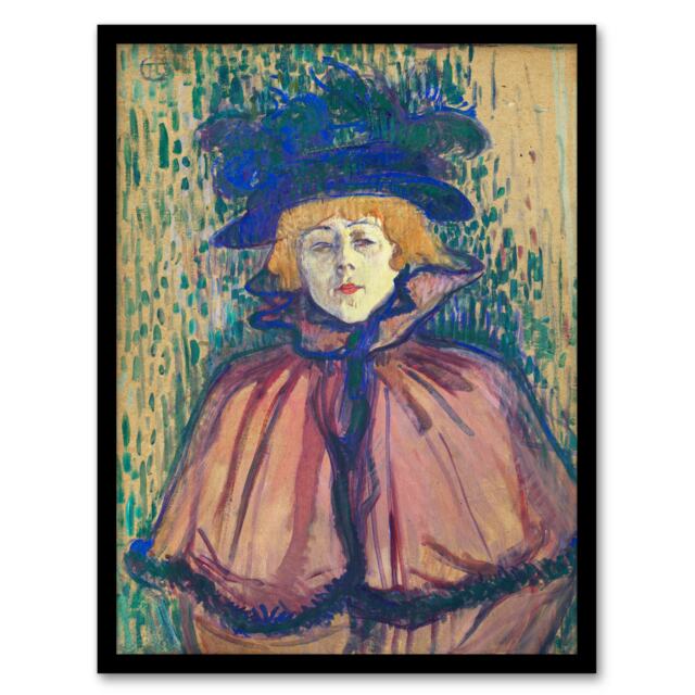 Toulouse Lautrec Framed Wall Art Print Jane Avril Portrait with Hat Home Décor