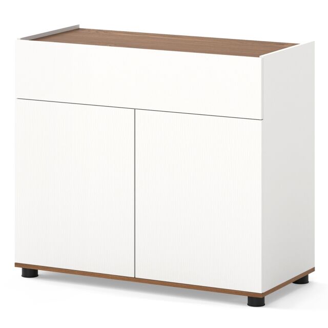 COSTWAY Sideboard Buffet Cabinet Wooden Coffee Bar Station Table Storage White