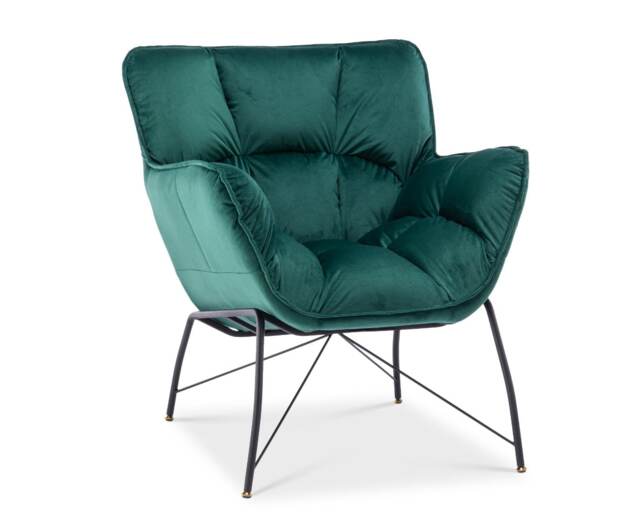 Velvet Emerald Green Eliana Accent Chair