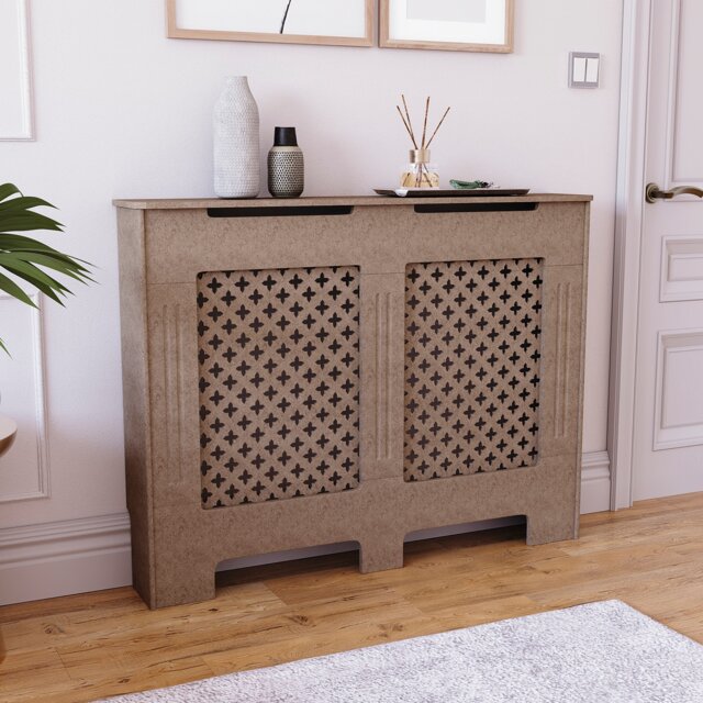 Vida Designs Oxford Radiator Cover MDF Cabinet, Unfinished, 112cm