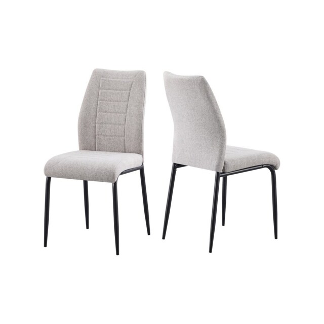 Chilton Indoor Dining Chair (Box of 4) - L58.5 x W43 x H94 cm - Grey Fabric