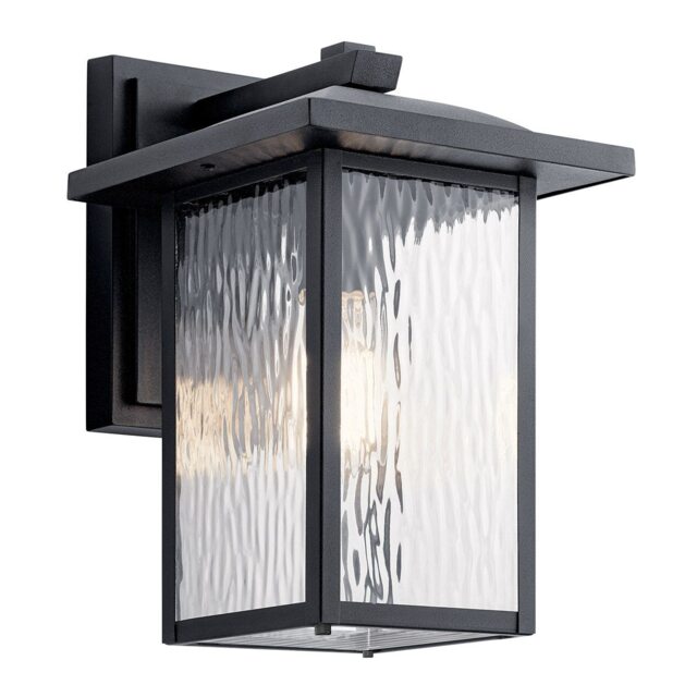 Kichler Cappanna Medium Outdoor Wall Lantern Traditional Textured Black IP44 1x E27