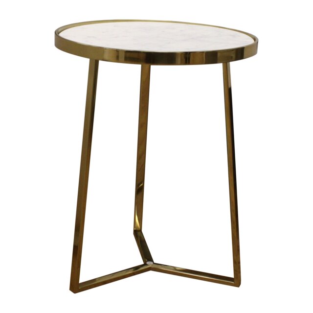 Balterley Contemporary Round 3 Leg Coffee Table with Marble Top Copper Marble