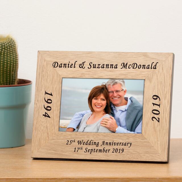 Personalised Anniversary Wood Picture Frame 6 x 4 Couple Anniversary