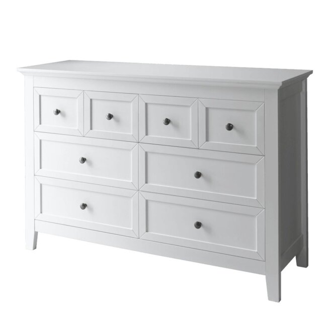 Karlstad Chest of Drawers 8 Drawer in White