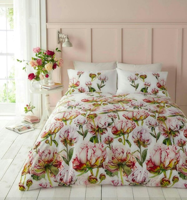 Heligan Floral Duvet Cover Set - King - White