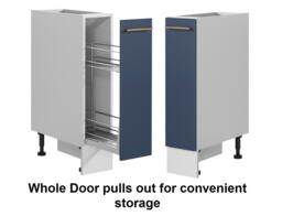 Kitchen Cabinet Pull Out Storage Basket 200mm Unit Navy Blue Base Cupboard Nora