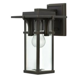 Manhattan 1 Light Outdoor Small Wall Lantern Light Oil Rubbed Bronze IP44, E27