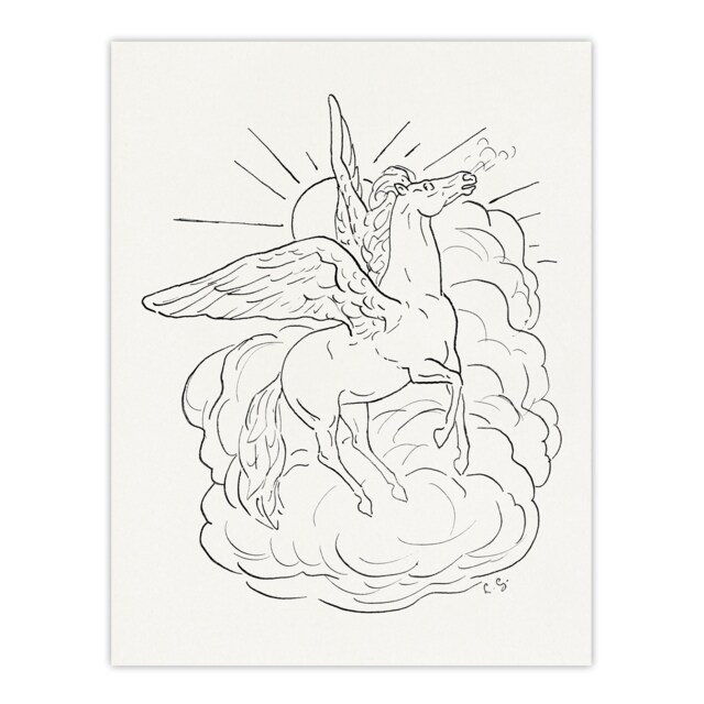 Pegasus Flies In Front Of A Cloud Leo Gestel Wall Art Poster Print