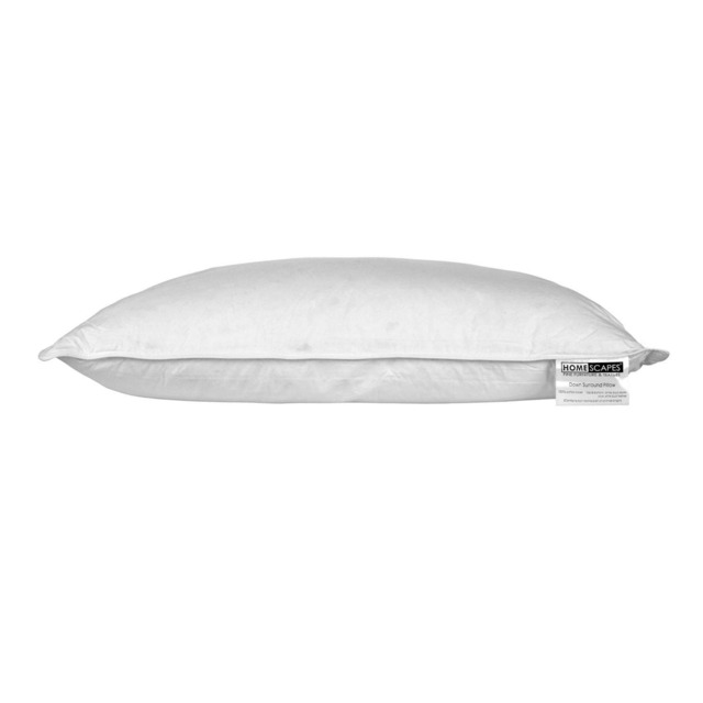 "Homescapes White Duck Down Surround Pillow White 48cm x 74cm (19"" x 29"")"