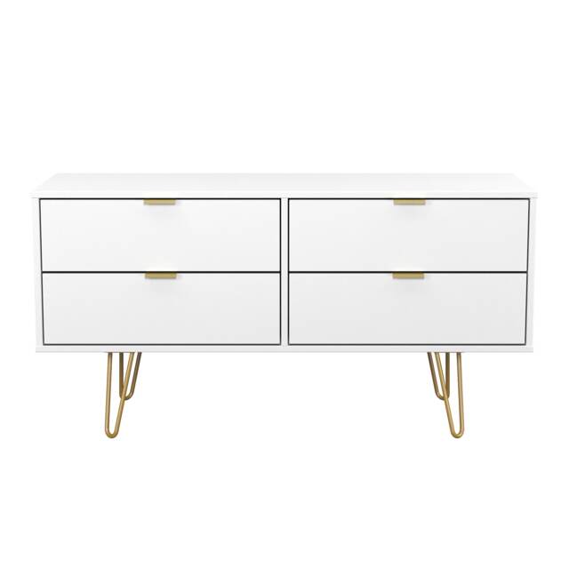 Honshu 4 Drawer Bed Box in White Matt (Ready Assembled) White White Matt