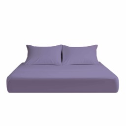 Microfibre Soft Touch Fitted Sheet 25cm Skirt Plain Dyed Bed Linen Purple Single