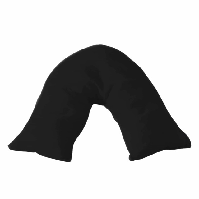 Microfibre Soft Touch V Shape Plain Dyed Pillowcase Black